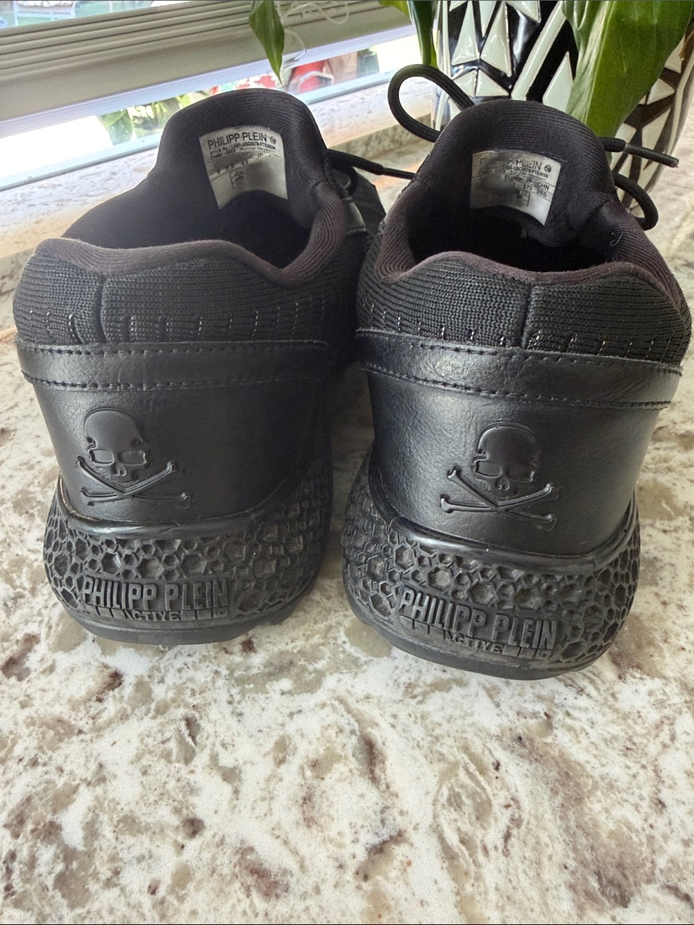 Philipp Plein All-Black Skull Low-Top Sneakers